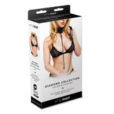 Whip Smart Diamond Collar and Leash Set in Black > Bondage Gear > Collars